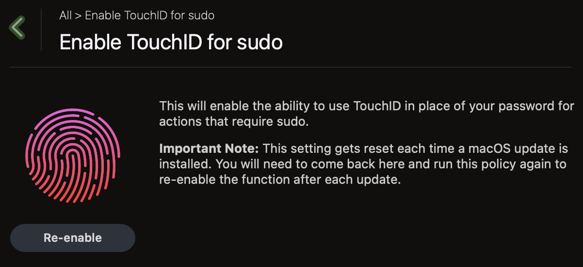 Use Jamf Self Service to Enable TouchID for sudo – Mostly Mac